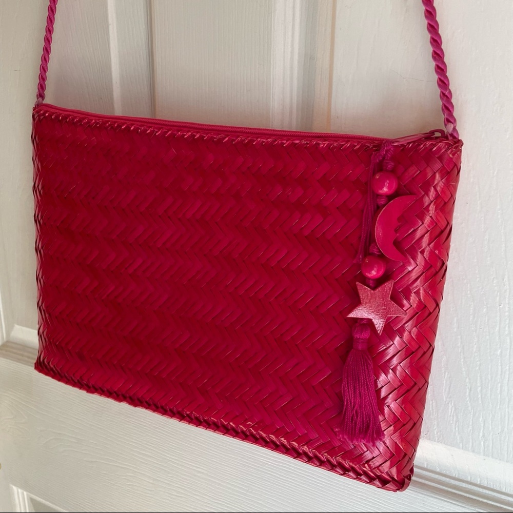 Vanessa Pink Woven Shoulder or Crossbody Bag